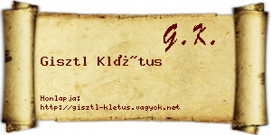 Gisztl Klétus névjegykártya